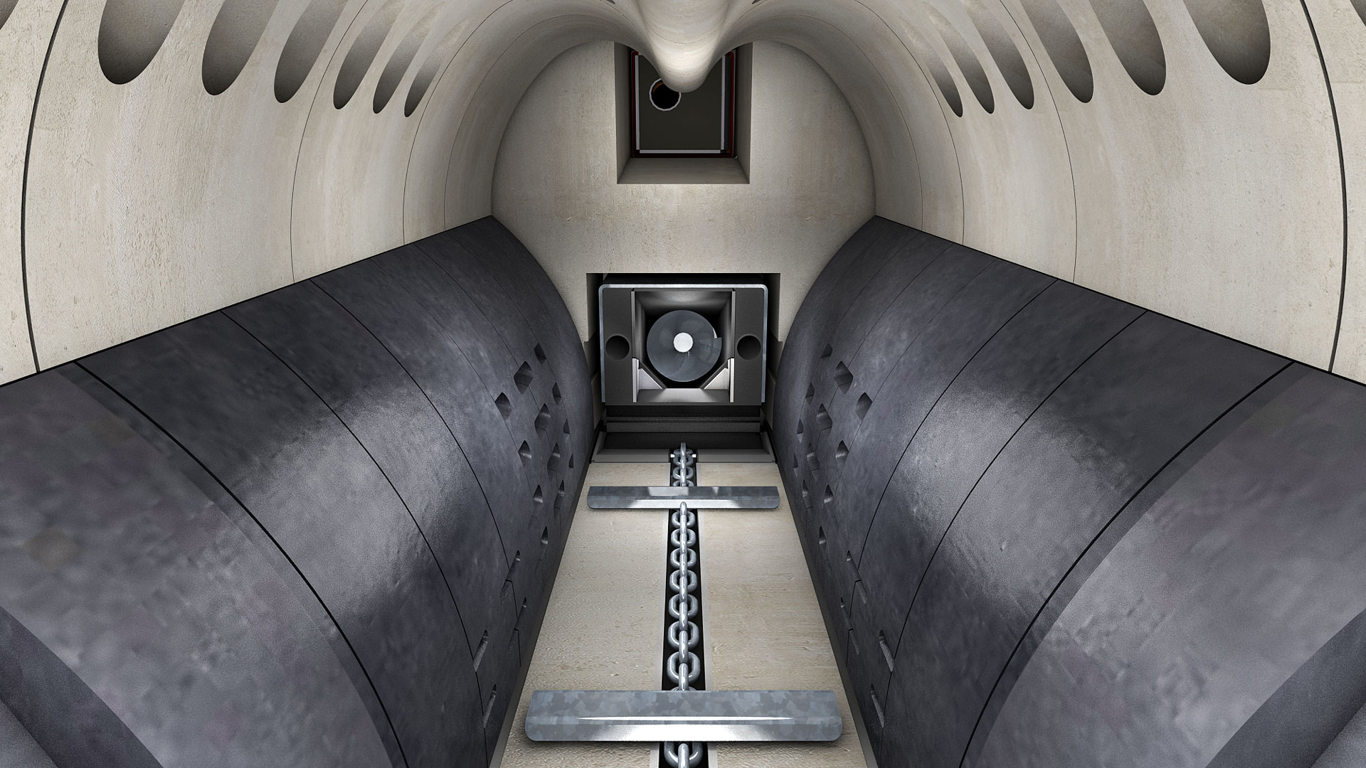 Brennkammer einer Hackschnitzelheizung