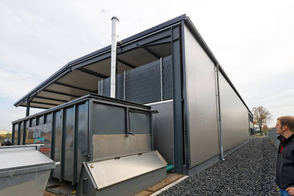 Schubbodencontainer als Bunkerbefüllsystem