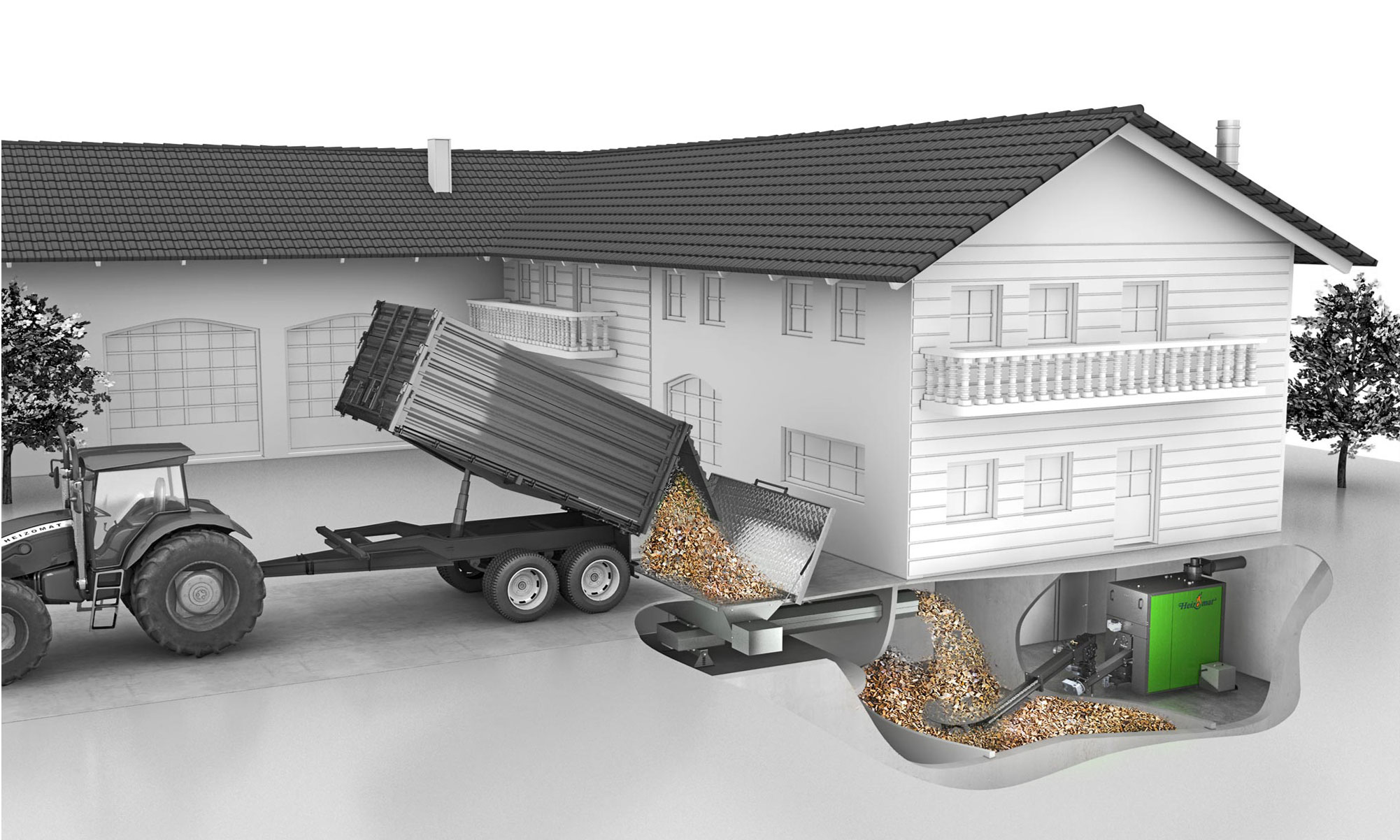 Bunkerbefüllung mit einer Eindrückschnecke